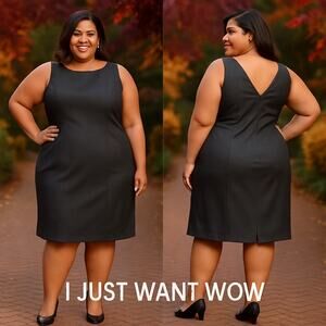 Talbots Size 22/24 Black Evening Short Dress